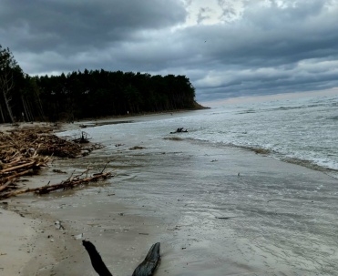 Plaża zanurzona w wodzie morskiej