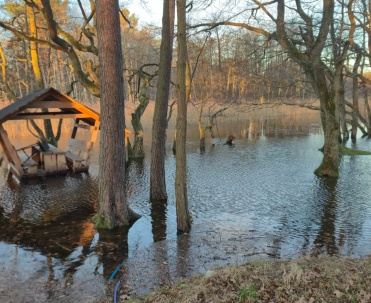 Zalane tereny ujścia Piaśnicy